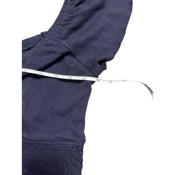 Patrons of Peace Navy Blue Smocked Crop Top Size Medium NWT - Picture 6 of 7